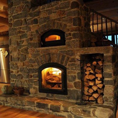 Wood Fireplaces & Wood Fireplace Kits | Free Shipping - Patio & Pizza Outdoor Furnishings Temp Cast Fireplace, Fireplace Addition, Indoor Pizza Oven, Pizza Oven Fireplace, Oven Fireplace, Wood Burning Heaters, Cabin Fireplace, Fireplace Kits, Masonry Fireplace