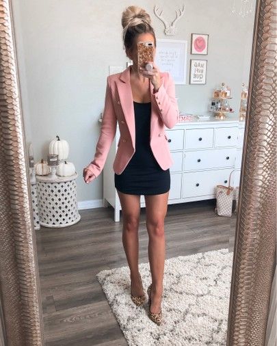 Pink blazer on sale! Wearing size XS Black dress wearing size XS Leopard heels under $100 size 7   http://liketk.it/2ypXw #liketkit @liketoknow.it #LTKunder100 #LTKwedding #LTKstyletip #LTKunder50 #LTKsalealert #LTKholidaywishlist #LTKholidaygiftguide #LTKholidaystyle #LTKbeauty Pink Blazer Black Dress, Dress And Blazer Outfit Classy, Blazer And Heels Outfit, Pink Blazer Dress Outfit, Black Dress Pink Heels, Dress With Jacket Outfit Classy, Pink Blazer Outfit Casual, Blazer With Dress Outfit, Dress With Jacket Outfit