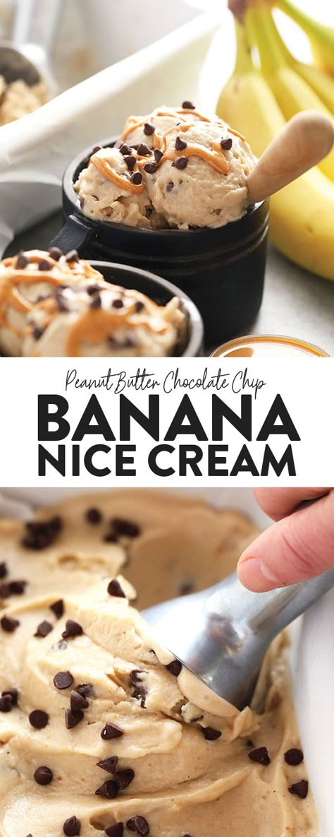 Banana Nice Cream Recipes, Nice Cream Recipe, Banana Nice Cream, Diy Dessert, Fit Foodie Finds, Chocolate Chip Banana, Fit Foodie, Healthy Ice Cream, Dessert Dips