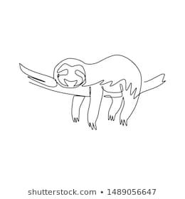 Sloth Line Tattoo, Sloth Outline Tattoo, Sloth Line Drawing, Sloth Line Art, Simple Sloth Tattoo, Tiny Sloth Tattoo, Sloth Outline, Chris Tattoo, Line Drawing Images