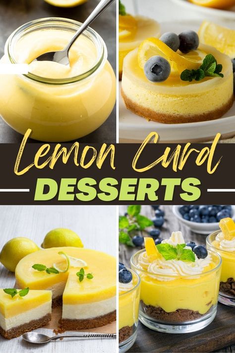 Try these lemon curd desserts the next time you want something tart and sweet. From cake to cookies to cheesecake, lemon curd is such a refreshing addition to these treats. Uses For Lemon Curd, What To Make With Lemon Curd, Lemon Curd Dessert Ideas, Curd Desserts, Recipes Using Lemon Curd, Lemon Curd Recipes, Lemon Curd Tartlets, Lemon Pastry, Lemon Curd Dessert