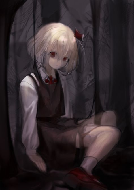 Rumia Touhou, Touhou Anime, Deep Art, Image Boards, Warhammer 40k, Mobile Wallpaper, Cute Anime Character, Dark Colors, Dark Art