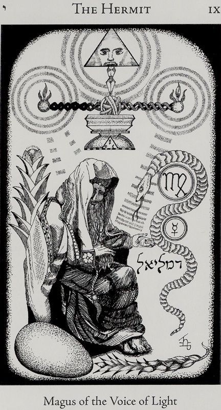 Hermetic Tarot, The Hermit Tarot, The Magician Tarot, The Hermit, Occult Symbols, Esoteric Art, Tarot Major Arcana, Tarot Cards Art, Occult Art