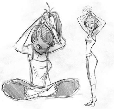 fixing their hair Hair Movement Drawing, Pushed Back Hair Drawing, Hair From Behind Drawing, Long Hair Upside Down Drawing, Hair Pulling Illustration, Character Design Cartoon, Drawing Tutorials, 캐릭터 드로잉, Drawing Poses