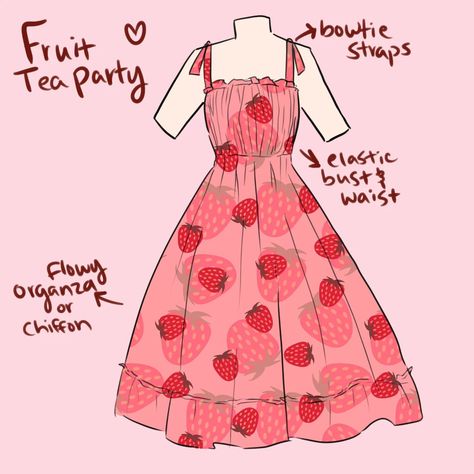 Dragon fruit, raspberry, strawberry, or grape? I have 2/3 samples done that I ordered. Sample #2 has some mistakes and needs to be fixed… | Instagram Strawberry Clothes Drawing, Strawberry Outfit Drawing, Mushroom Outfit Drawing, Strawberry Outfit, Clothing Sketches, Dress Design Drawing, Clothing Design Sketches, Drawing Anime Clothes, Dress Design Sketches