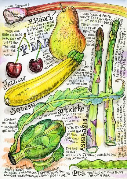 Vegetable print for dining room Vegetable Drawing, Vegetable Illustration, Gcse Art Sketchbook, Fruits Drawing, Garden Illustration, Artist Journal, Illustration Food, Fruit Painting, Sketchbook Pages