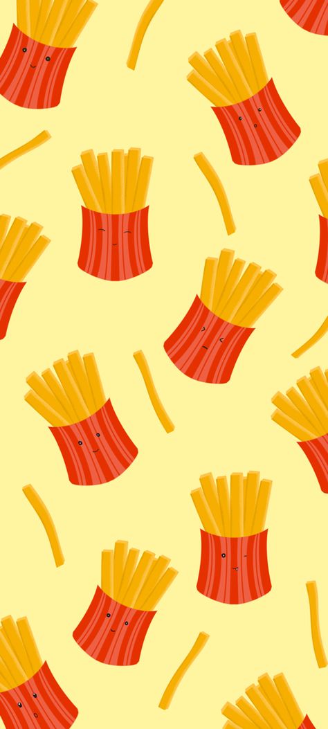 French Fry Wallpaper, Fries Wallpaper Aesthetic, French Fries Illustration Art, French Fries Wallpaper, French Fries Illustration, Fries Wallpaper, Food Wallpapers, Cute Food Wallpaper, Cute Images For Wallpaper