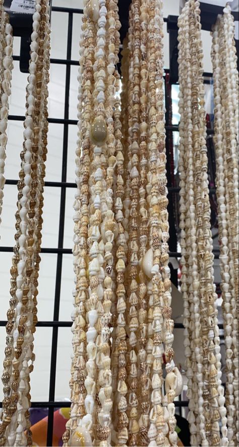 Beaded Bamboo Curtain, Shell Bead Curtain, Gold Beaded Shell, Ocean-inspired Beaded Gold Shell, Beads Curtain, Unique White Beaded Shell, Bead Curtain, Beaded Curtains, Shell Beads