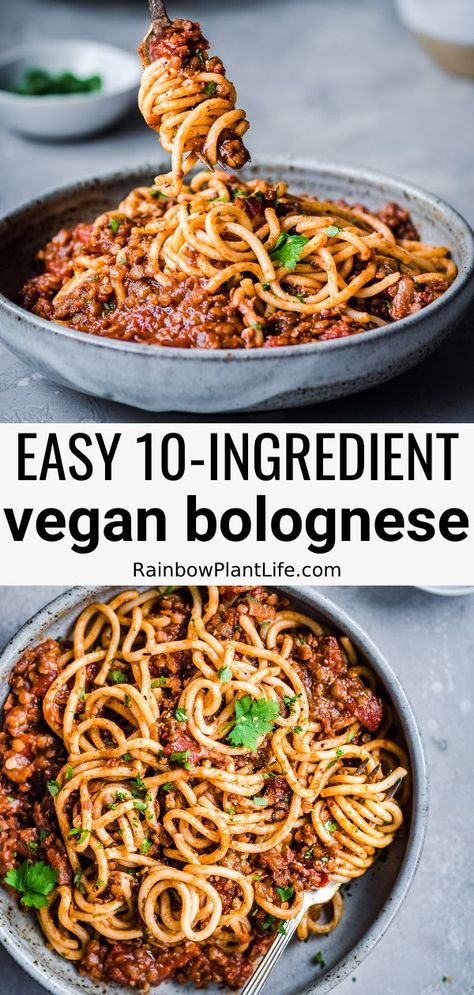 Rainbow Plant Life Lentil Bolognese, Red Lentil Bolognese Vegan, Red Lentil Pasta Recipes Vegan, Vegan Bolognese Recipe, Vegan Pasta Bolognese, Plant Based Lentil Recipes, Rainbow Plant Life Recipes, Vegan Bolognese Lentils, Best Vegan Dinner Recipes