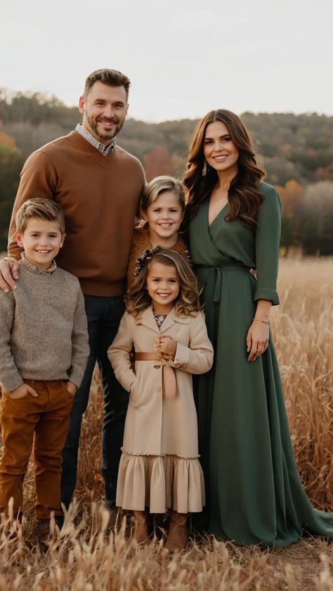 Family Of 8 Picture Outfits, Black Blue Tan Family Photos, Brown And Gray Family Photos, Brown And Cream Family Photos, Black And Neutrals Family Photos, Winter Large Family Photoshoot Outfits, Black Outfits For Family Photos, Outdoor Family Photos Poses, Springtime Family Photo Outfits