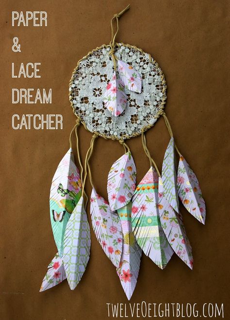 DIY Paper Doily Flowers - Todays Creative Blog Paper Dream Catcher, Doily Flowers, Diy Dream Catcher, Lace Dream Catchers, Doilies Crafts, Paper Feathers, Paper Doilies, Paper Lace, Dream Catcher Diy