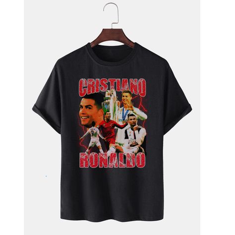 Embrace the spirit of football greatness with our exclusive Cristiano Ronaldo-inspired design football t-shirt. This iconic tee pays homage to the legendary athlete's relentless dedication, electrifying skills, and awe-inspiring moments on the pitch. Crafted with premium materials, the shirt ensures unrivaled comfort for casual wear. The front showcases a dynamic artwork, capturing Ronaldo's dynamic presence. Cristiano Ronaldo Shirt, Ronaldo T Shirt, Football Merch, Ronaldo Shirt, Soccer Birthday, Crewneck Vintage, Streetwear T Shirt, Football Tee, Soccer Shirts