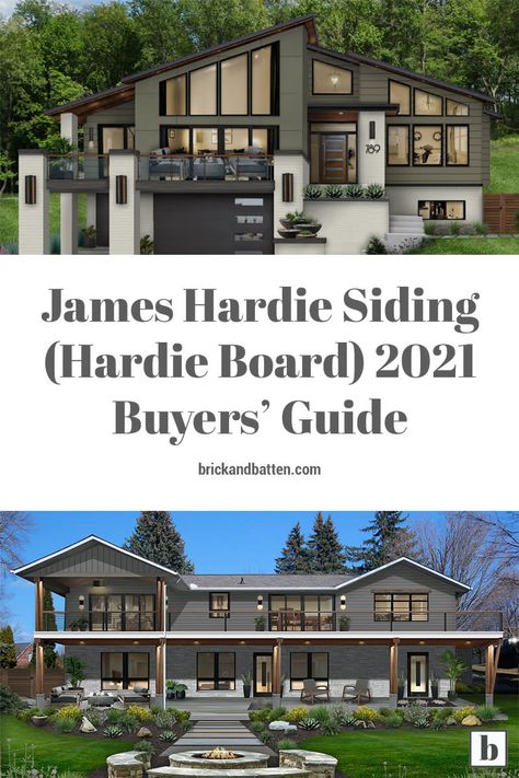 James Hardie Siding (Hardie Board) 2021 Buyers’ Guide - brick&batten Vertical Hardie Board Siding, Hardie Board Siding Ideas, Hardie Board House, Hardie Board Siding Colors, Hardy Board Siding, Hardie Board Colors, Hardie Siding Colors, House Exterior Update, James Hardie Siding Colors