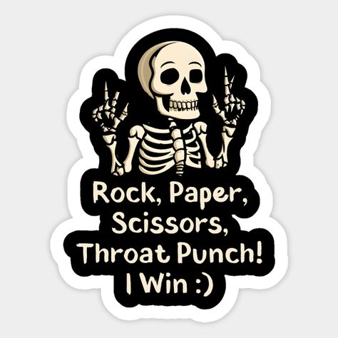 Throat Punch -- Choose from our vast selection of stickers to match with your favorite design to make the perfect customized sticker/decal. Perfect to put on water bottles, laptops, hard hats, and car windows. Everything from favorite TV show stickers to funny stickers. For men, women, boys, and girls. Funny Car Stickers Humor, Funny Car Stickers For Women, Funny Sticker Ideas, Funny Window Stickers, Clothing Drawings, Throat Punch, Adult Stickers, Funny Vinyl Decals, Funny Artwork