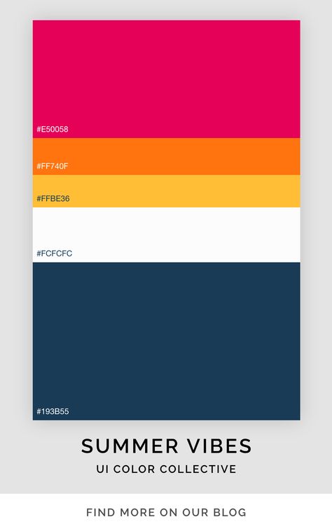 Bright summer color palette inspiration. This free flat ui color palette is great for your next design or art project. Self Branding Color Palette, Bright Summer Palette Colors, Website Colour Palette Inspiration, Sporty Color Palette, Ui Design Color Palette, Sport Color Palette, Web Design Color Palette, Bright Summer Color Palette, Ui Color Palette