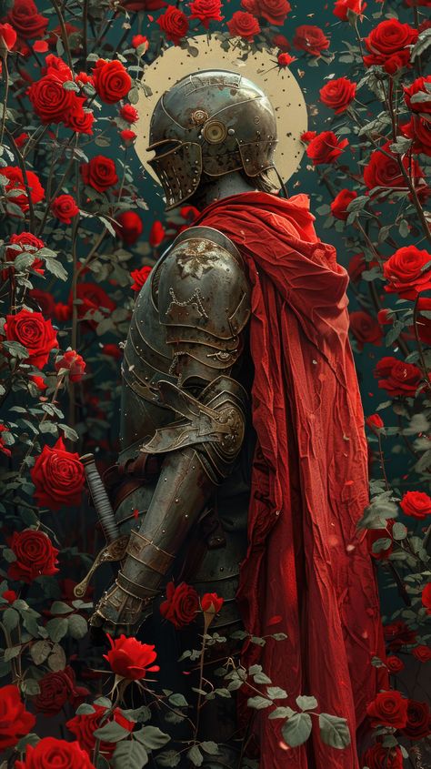 Wandering Warrior, Eternal Warrior, Dark Roses, Good Knight, Knight Art, Airbrush Art, Dark Art Illustrations, Art Wallpaper Iphone, Cool Wallpapers Art