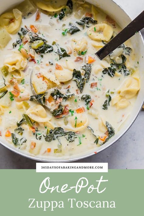 Kale Tortellini, Tuscan Kale, Zuppa Toscana Soup, Toscana Soup, Bacon Soup, Tortellini Soup, Vegetarian Soup, Fun Easy Recipes, Crock Pot Cooking