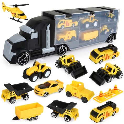 AMAZON: Truck Learning Toys Play Vehicles Car Gifts Set for Kids Boys Girls, JUST $15.99 (REG $23.99) Check more at https://dealsfinders.blog/24/amazon-truck-learning-toys-play-vehicles-car-gifts-set-for-kids-boys-girls-just/ Car Carrier Truck, Engineering Toys, Truck Games, Construction Signs, Truck Transport, Dumper Truck, Gifts Set, Car Carrier, Play Vehicles