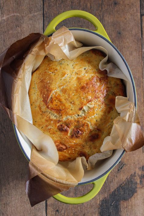 No-knead bread with halloumi, mint and orange – Taking the guesswork out of Greek cooking…one cup at a time Spicy Cheese Bread, Cheese Bread Recipe, Oven Bread, Dutch Oven Bread, Spicy Cheese, Bread At Home, Artisan Bread Recipes, Knead Bread, Cheesy Bread