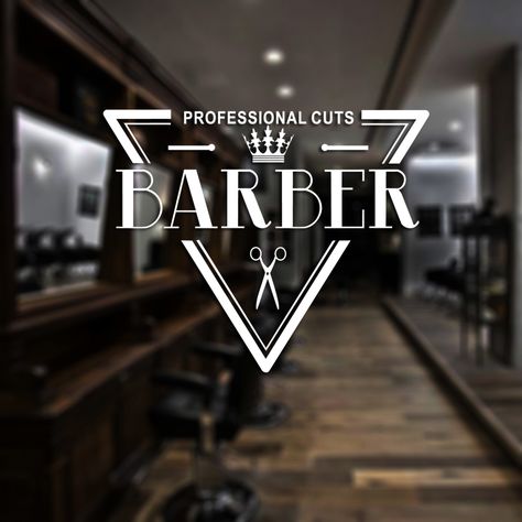 Man Barber Shop Sticker Name Bread Decal Haircut Shavers Crown Posters Vinyl Wall Art Decals Decor Windows Decoration Mural Barber Branding, Barber Shop Logo, Mobile Barber, Mens Barbershop, Barber Shop Interior, Barber Logo, Health And Fitness Expo, Military Logo, Hair Salon Interior