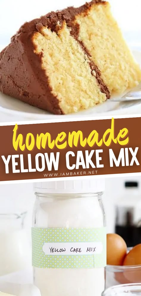 How To Make Yellow Cake Mix From Scratch, Homade Cake Mix Recipes, Easy Yellow Cake Recipe 3 Ingredients, Cake Mix From Scratch Homemade, Diy Cake Mix Recipes, Homemade Cake Mix Recipes, Yellow Cake Mix From Scratch, Diy Yellow Cake, Cake From Scratch Easy