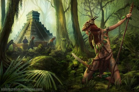 ArtStation - The Guardian, Markus Stadlober Jungle Elf, Fantasy People, Illustration Kunst, 8k Wallpaper, Fantasy Forest, Fantasy Images, Art And Illustration, 판타지 아트, The Guardian