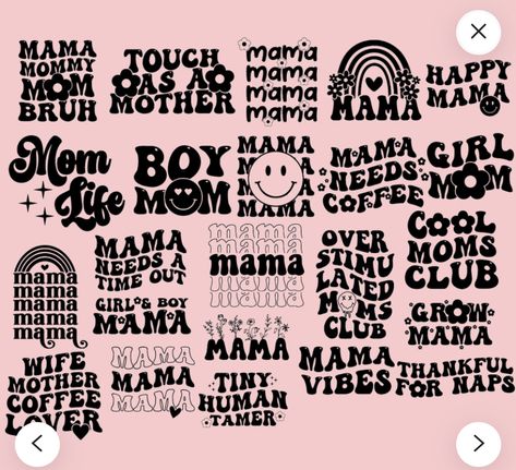 Cricut Retro Projects, Cool Mom Club Svg, Sublimation Mom Designs, Svg Cup Ideas, Custom Shirts Ideas Design, Mama Shirts Vinyl, Mom Cricut Shirts, Cricket Shirts Designs, Mom Cup Ideas