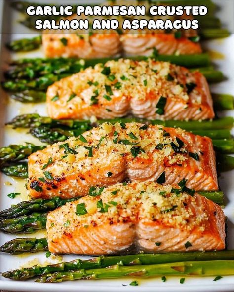 Roasted Salmon And Asparagus, Parmasean Crusted Salmon, Zucchini Tomato Casserole, Roast Salmon, Parmesan Crusted Salmon, Parmesan Salmon, Salmon Asparagus, Salmon Rice Bowl, Salmon Fillet