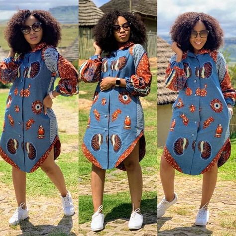 Ankara Woman by Chinny Igwe on Instagram: “🏵️🌼🌹🌸💐🌻🥀💮🌺🌼🏵️ The gorgeous @pasi_koetle looking so Chic in @chicandposh16 shirtdress 💕 . . . . 🔻 #ankarawoman #ankarawomanbychinnyigwe…” Ankara Dress Styles For Teenagers, Long Ankara Dress Styles, Long Ankara Dress, African Dress Designs, African Attire Dresses, Ankara Dress Styles, Short African Dresses, African Dresses Modern, Afrikaanse Mode