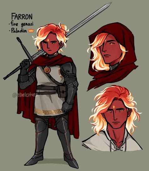 Genasi Paladin, Bardic Inspiration, Fire Genasi, Earth Genasi, Dnd Paladin, Dnd Things, Pirate Crew, Character Artwork, Dnd Races