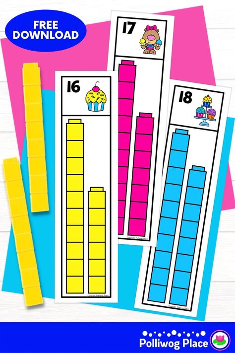 Free Math Cube Towers for Building Number Sense - This cupcake tower activity is a fun way to develop number sense through play. Math Cube Activities Kindergarten, Popsicle Stick Numbers Free, Building Number Sense First Grade, 1 To 30 Cubes Maths, Structuring Numbers To 20, What Number Comes Next Kindergarten, Cubes Math, Math Stations Kindergarten, Preschool Worksheets Free Printables