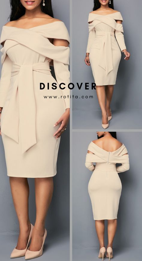 d72fbbccd9fe64c3a14f85d225a046f4desc51981987ri Corporate Dress, Elegant Dresses Classy, Classy Dress Outfits, Classy Work Outfits, Fabulous Fall, Fall Dress, Elegant Dresses For Women, Latest African Fashion Dresses, African Design Dresses