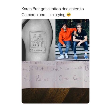 Childhood Memories on Instagram: “This tattoo is the most genuine & sweetest thing I have ever seen😢 • • • Follow @2000skidschannel for more • • • #2000 #2000s #2000skids…” Karan Brar, The Sweetest Thing, Cameron Boyce, Sweetest Thing, Get A Tattoo, Childhood Memories, Angel, Book Cover, Tattoos