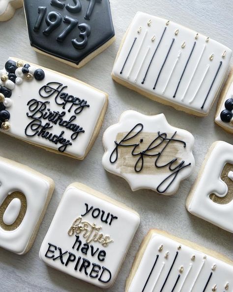 55th Birthday Cookies, 70th Birthday Cookies Decorated Men, 50 Birthday Cookies For Men, 50th Bday Cookies, 50th Birthday Cookie Ideas, 50th Birthday Decorated Cookies, 50th Birthday Cookies Decorated, 40th Birthday Cookies Decorated, 50 Birthday Cookies