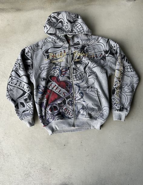 Vintage Really Point Like Ed Hardy Drip Zip hoodie | Grailed Ed Hardy Zip Up, Ed Hardy Hoodie, Christian Audigier, Men's Tops, Ed Hardy, Zip Hoodie, Vintage Men, Gray Color, Zip Ups