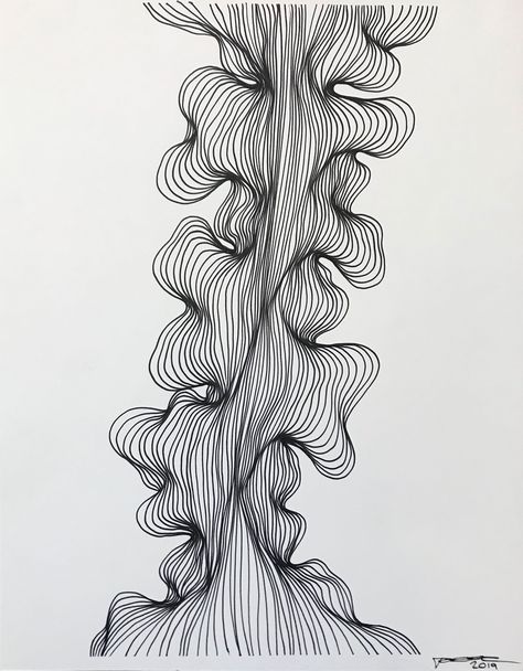 Stylo Art, Art Abstrait Ligne, Fineliner Art, Arte Doodle, Modern Drawing, Contour Drawing, Line Work, Black And White Lines, Abstract Line Art