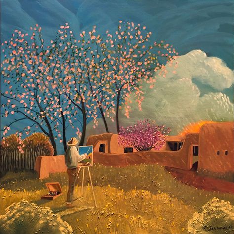 Apricot Trees, Taos Art, Snow Melt, Northern New Mexico, Taos Pueblo, Canyon Road, Land Of Enchantment, Cowboy Art, Spring Prints