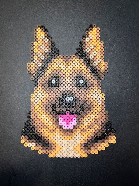 Puppy Bead Art, German Shepherd Perler Beads, Elephant Cross Stitch, Bead Frames, Easy Perler Beads Ideas, Fuse Bead Patterns, Hama Beads Design, Diy Perler Bead Crafts, Hama Beads Patterns