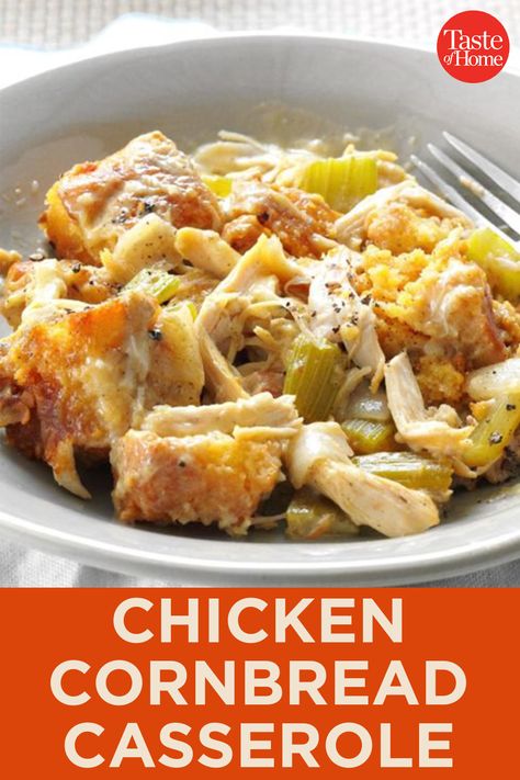 Chicken And Jiffy Cornbread Casserole, Turkey Cornbread Casserole, Cornbread Casseroles, Chicken Cornbread Casserole, Casseroles Chicken, Thanksgiving Chicken, Casserole Crockpot, Chicken Potpie, Casseroles Recipes