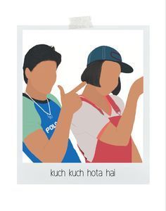 Bollywood Drawing, Bollywood Illustration, Bollywood Stickers, Celebrity Sketch, Movie Illustration, Actors Illustration, Bollywood Theme, Kuch Kuch Hota Hai, Guess The Movie