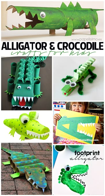 Creative Alligator & Crocodile Crafts for Kids to Make! | CraftyMorning.com Diy Crocodile Craft, Crocodile Activities For Preschool, Crocodile Art For Kids, Crocodile Craft Preschool, Alligator Craft Preschool, Crocodile Crafts For Kids, Crocodile Crafts, Alligator Crafts, Crocodile Craft