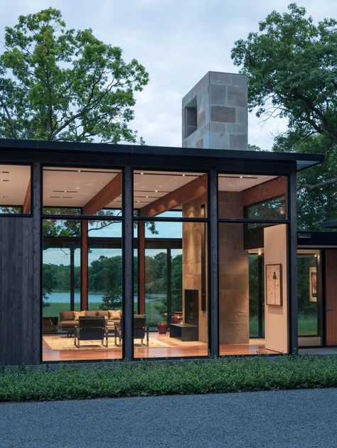 Modern Glass House, Glass House Design, Woodland House, Minnesota Home, Casa Country, Glass Walls, Commercial Architecture, House Architecture Design, Architecture Firm