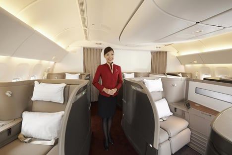 Foster + Partners designs first-class cabin for Cathay Pacific Best First Class Airline, First Class Plane, Cathay Pacific Airlines, First Class Airline, Class Awards, Pacific Airlines, Flying First Class, Airline Seats, First Class Seats