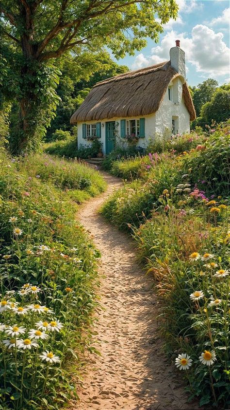 Cottage Photography, Old English Cottage, Ireland Cottage, British Cottage, Cottage Woods, Cottage Exteriors, England Aesthetic, Pretty Cottage, English Country Cottage