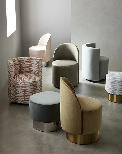 Pouf Seating, Scandinavian Room, Chairs For Living Room, Corner Sofa Design, Mitchell Gold Bob Williams, Mitchell Gold, Vanity Chair, Lounge Design, Sitting Pretty