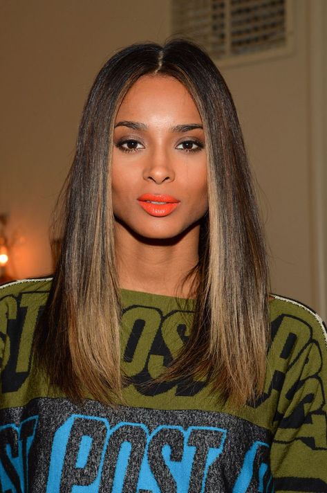 Honey blonde highlights ciara hair Ciara Hairstyles, Ciara Hair, Orange Lipstick, Hair Color Highlights, Hair Envy, Ombre Hair, Locs, Hair Goals, Beyonce