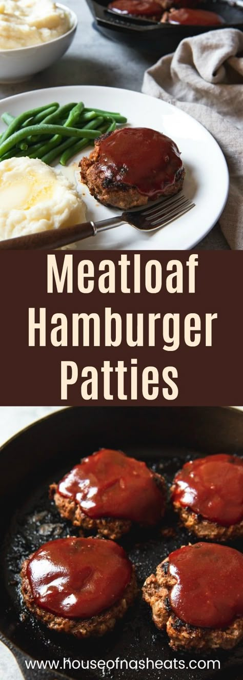 Meatloaf Patties Baked, Hamburger Meatloaf, Meatloaf Patties, Meatloaf Easy, Keto Hamburger, Food Flavors, Mini Meatloaves, Ketchup Recipe, Recipes Baking