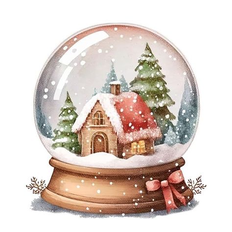 Globe Drawing, Globe Clipart, Christmas Globes, Christmas Snow Globe, Christmas Card Art, Clipart Christmas, Christmas Snow Globes, Western Christmas, Christmas Sublimation