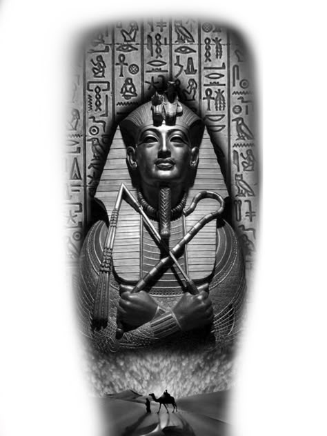 Tutankhamun Tattoo Design, Egyptian Sketch Drawing, Hyrogliphics Tattoo Design, Sphinx Tattoo Egyptian, Tattoo Center Chest, Eygptain Tattoos Men, Pharoah Tattoo For Men, Egyptian Pharoah Tattoo, Pharaoh Tattoo Design