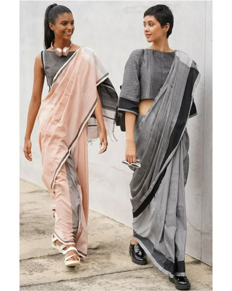 Fusion Saree, Modern Sari, Saree Aesthetic, Blouses Work, Saree Drapes, Saree Drape, Formal Saree, Embroidery Blouses, Fashionable Saree Blouse Designs